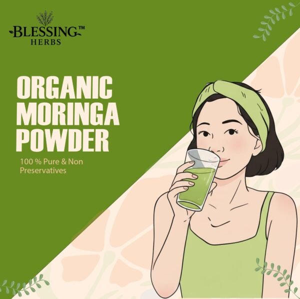 blessing herbs organic moringa powder – 100% natural superfood, 100g