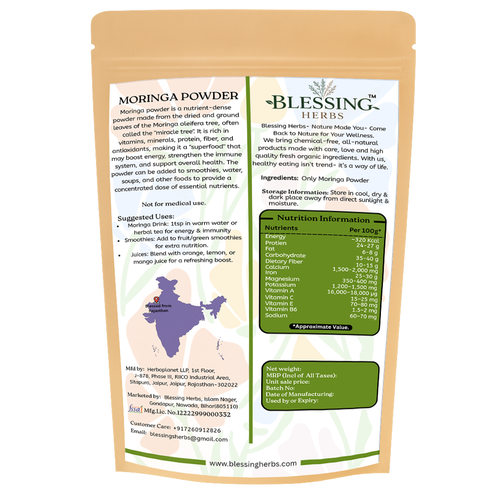 blessing herbs organic moringa powder – 100% natural superfood, 200g blessing herbs organic moringa powder – 100% natural superfood, 200g